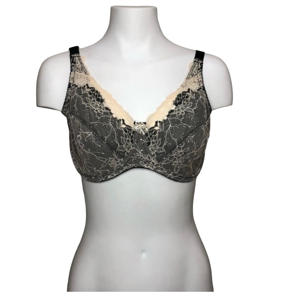 Wonderbra Black & Cream Lace Size 38DD